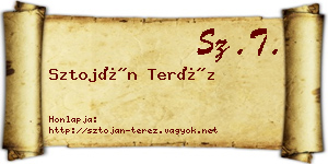 Sztoján Teréz névjegykártya
